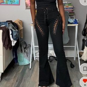 Edikted Lace-up Jeans